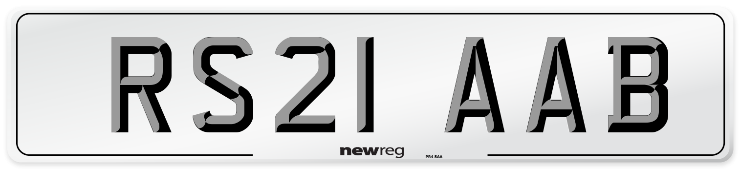 RS21 AAB Number Plate from New Reg
